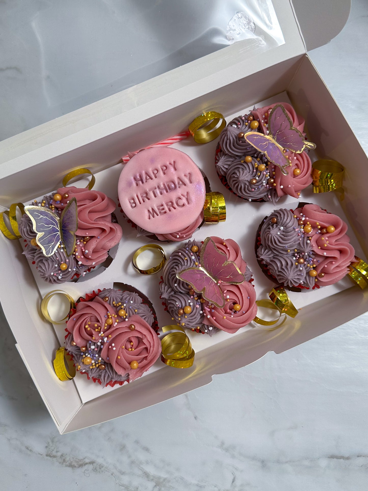 Cupcake Box | Purple Paradise Birthday Gift Box